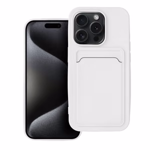 Suojakuori iPhone 15 PRO:lle Card Case valkoinen