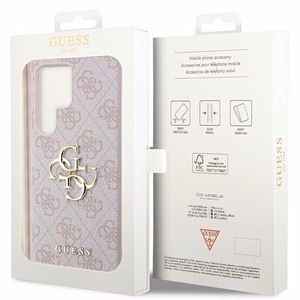 Guess GUHCS23L4GMGPI S23 Ultra S918 vaaleanpunainen/vaaleanpunainen kovakuori 4G Big Metal Logo