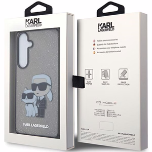 Karl Lagerfeld Glitter Karl & Choupette kovakuori Samsung Galaxy S24+:lle - musta/musta