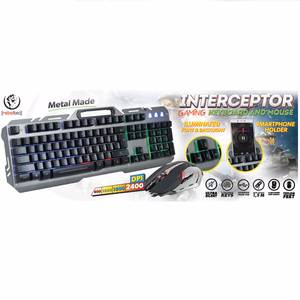 Rebeltec langallinen setti: LED-näppäimistö + hiiri INTERCEPTOR-pelaajille