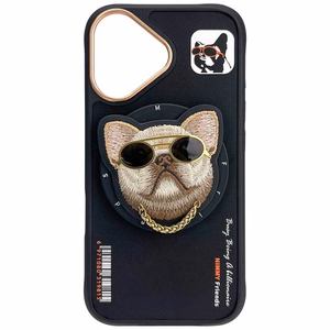 Nimmy Glasses Cool Dog MagSafe Suojakuori iPhone 16:lle - musta