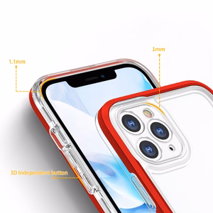 Kirkas 3in1 Kotelo iPhone 11 Pro Max kehys kansi geeli punainen