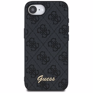 Guess HC MagSafe 4G PU Script Logo Suojakuori iPhone 16e:lle - Musta