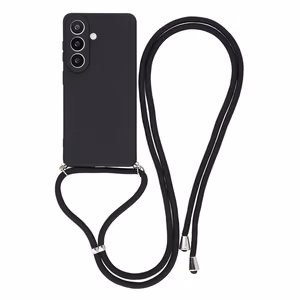 Samsung Galaxy A37 5G Case with Fiber Lining and Crossbody Strap - Black