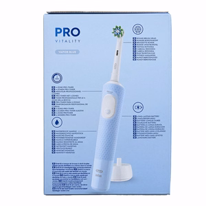 Oral-B Vitality Pro Duo – ladattava sähköhammasharja, 2 harjaspäätä, 3 puhdistustilaa, musta/sininen/valkoinen