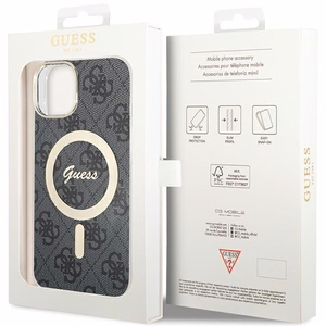Guess IML 4G MagSafe Suojakuori iPhone 15:lle - musta