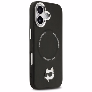 Karl Lagerfeld Choupette Pin MagSafe Suojakuori iPhone 17:lle - Musta