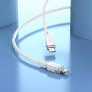 Hoco X109 silikoninen kaapeli USB C - USB C 3A 60W 1 m valkoinen