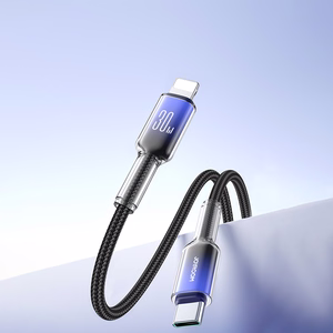 Joyroom S-A42 Crystal-Clear Series 30W USB-C - Lightning -kaapeli 1,2 m - musta