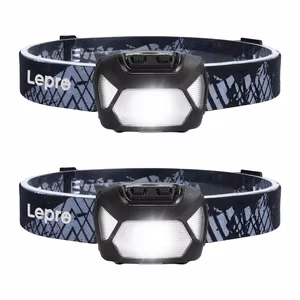 LEPRO 320015-2 200 lumenin akkukäyttöisten otsalamppujen setti (2 kpl)