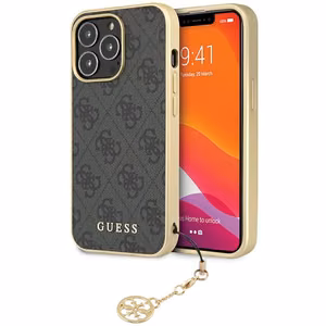 Guess 4G Charms Collection -suojakuori iPhone 14 Pro:lle - harmaa