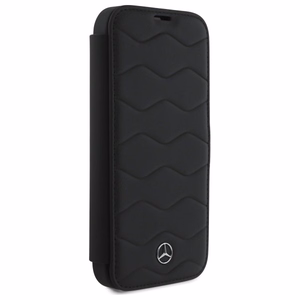 Mercedes MB Waves nahkainen Suojakuori iPhone 16 Pro Max:lle - musta