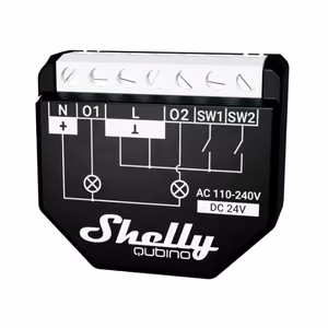 Shelly Qubino Wave2PM Ohjain, 2-kanavainen, Z-Wave (Tehonmittaus)