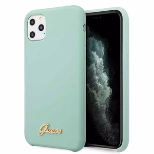 Guess GUHCN58LSLMGG iPhone 11 Pro vihreä/vihreä kova kotelo Silikoni Vintage Gold Logo