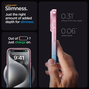 Spigen Liquid Crystal iPhone 15 Pro Suojakuori - Vaaleanpunainen/Sininen