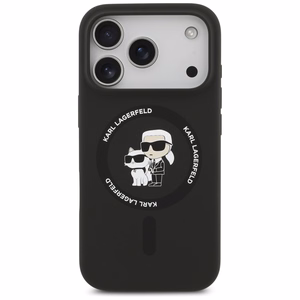 Case Karl Lagerfeld Liquid Silicone Karl and Choupette MagSafe Apple iPhone 17 Pro Max black