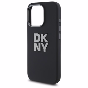 DKNY Liquid Silicone Metal Logo Suojakuori iPhone 16 Pro Max:lle - musta