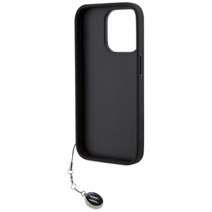 Karl Lagerfeld Saffiano Rhinestones & Charm Suojakuori iPhone 15 Pro Maxille - musta