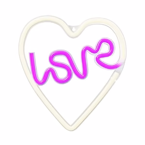 Neon LED valo LOVE HEART violetti valkoinen NNE02 Neolia