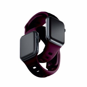 3mk-silikoniranneke Apple Watchille, 38/40/41/42 mm, Mulberry, pieni koko