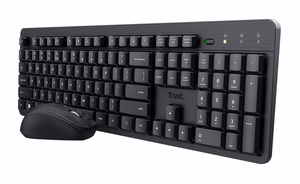 Trust Ody II näppäimistö hiiri sisältyy yleiskäyttöinen RF langaton QWERTY US englanti musta