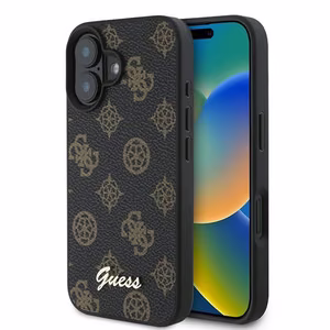 Guess Peony Script MagSafe Suojakuori iPhone 16 Plus:lle - Musta