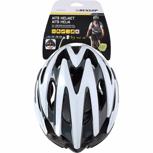 Dunlop säädettävä MTB-pyöräilykypärä, koko M, 55–58 cm, valkoinen / musta