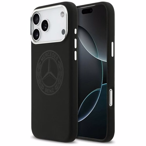Mercedes Silicone Vintage Logo MagSafe suojakuori iPhone 17 Pro Max:lle - musta