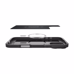 Spigen Optik Armor Mag Suojakuori MagSafe:lla iPhone 16 Pro Max:lle - musta