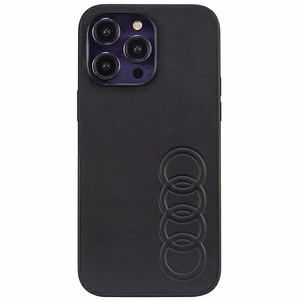 Audi Synthetic Leather iPhone 14 Pro Max 6.7" black/black hardcase AU-TPUPPCIP14PM-TT/D1-BK