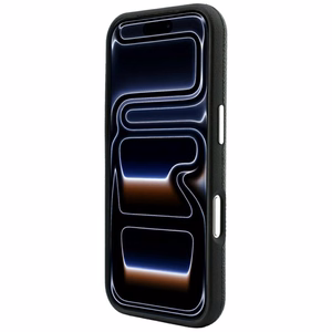 Karl Lagerfeld Grained Embossed Ring & Kameo Logo -suojakuori laitteelle iPhone 18 Pro Max / 17 Pro Max, MagSafe-yhteensopiva – musta