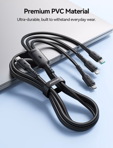 USB Kaapeli Joyroom S-A61 USB-C USB-C/Lightning/MicroUSB 3.5A 1.2m musta