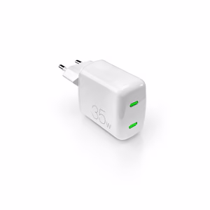 Puro MiniPro 35W GaN 2xUSB-C seinälaturi - valkoinen