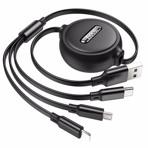 Hoco 3-in-1 Kaapeli USB-A - Lightning / Micro USB / USB-C 2A 1m X75 Musta