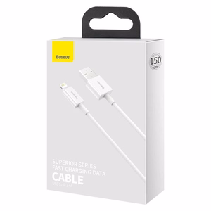 USB-kaapeli Baseus Superior USB - Lightning 2,4A 1,5m valkoinen CALYS-B02