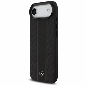 Mercedes Leather Laurel Leaves Stripes MagSafe -suojakuori iPhone 17 Air - musta