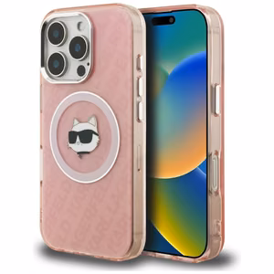 Karl Lagerfeld IML Choupette Head Logo MagSafe Suojakuori iPhone 16 Pro Max - vaaleanpunainen