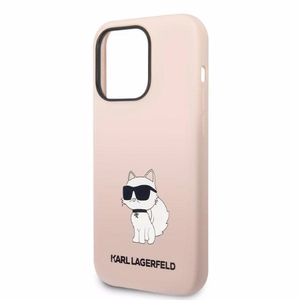 Karl Lagerfeld KLHCP14LSNCHBCP iPhone 14 Pro 6.1" kovakuori vaaleanpunainen/vaaleanpunainen Silicone Choupette