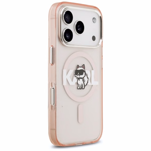 KARL LAGERFELD suojakuori iPhone 17 Pro MagSafe-yhteensopiva (KLHMP17LHGCHGKBP, IML Choupette Sketch Logo) pinkki