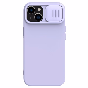Nillkin CamShield Silky Silikonikotelo iPhone 14 Plus Kotelo kameran suojuksella Violetti