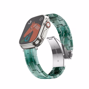 FORCELL F-DESIGN FA04 marmorikuvioinen hartsiranneke APPLE-kelloon 38 / 40 / 41 mm vihreä