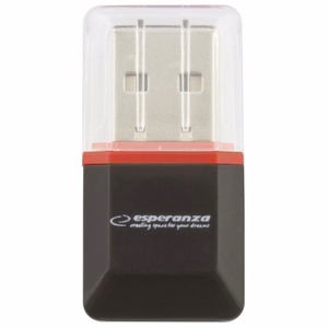 Esperanza EA134K kortinlukija musta, hopeinen, läpinäkyvä USB 2.0