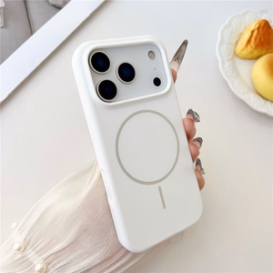 Valkoinen magneettinen iskunkestävä nestesilikoninen suojakuori puhelimelle iPhone 18 Pro / 17 Pro