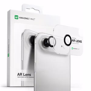 AmazingThing Linssilasi iPhone 17 Air:lle mustalla alumiinikehyksellä