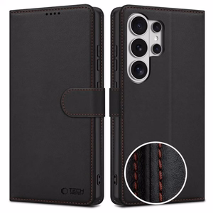 Tech-Protect Wallet -suojakuori Samsung Galaxy S26 Ultra:lle musta ja punainen