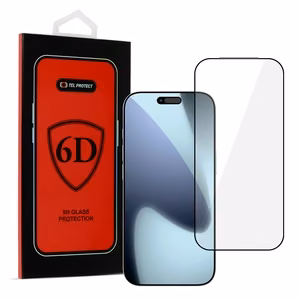 Tel Protect Full Glue 6D Karkaistu lasi iPhone 17 Pro:lle musta