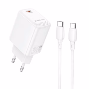 Borofone Seinalaturi BN28 Fuente - Type C - PD 30W Type C - Type C kaapelilla valkoinen