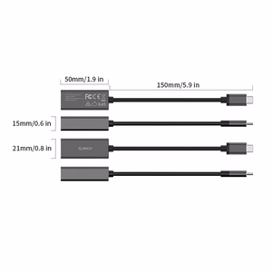 Orico XC-R45-V1 verkkosovitin USB-C–RJ45, Gigabit Ethernet, 1 Gbps – musta