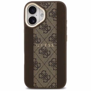 GUESS Suojakuori iPhone 17:lle MagSafe-yhteensopiva GUHMP17SPG4SEMCW (PU W/ 4G Stripe) ruskea