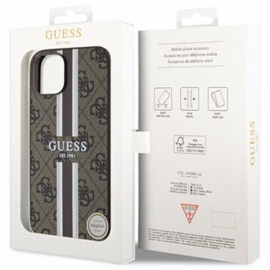 Guess GUHMP14SP4RPSW iPhone 14 6.1" brown/brown hardcase 4G Printed Stripes MagSafe
